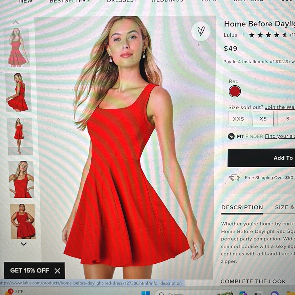 Lulus Red Sleeveless Skater Dress - Small / New